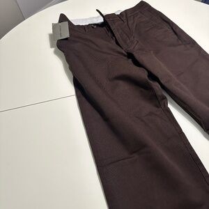 Spier & Mackay Dark Brown Unhemmed Chinos, Size 31W, Slim Fit, 100% Cotton, NWT